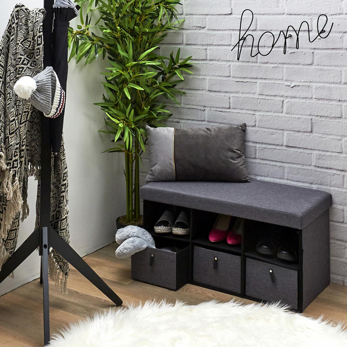 Banco puf zapatero gris oscuro