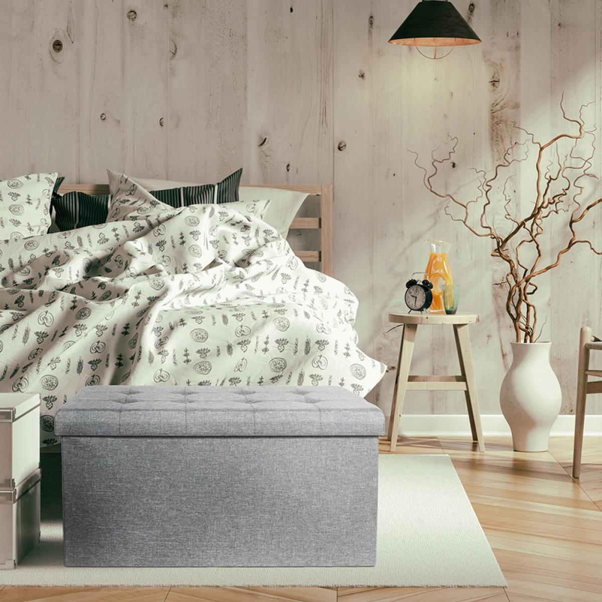 Banco puf plegable gris claro