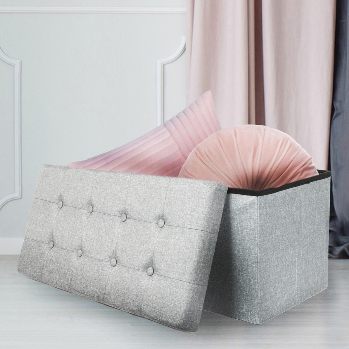 Banco puf plegable gris claro