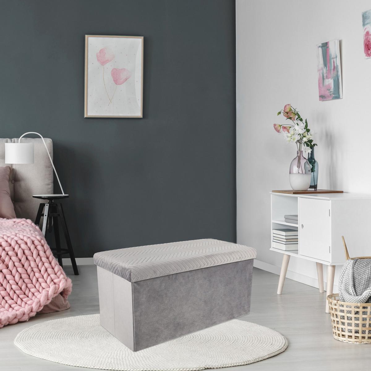 Banco puf plegable gris zig za