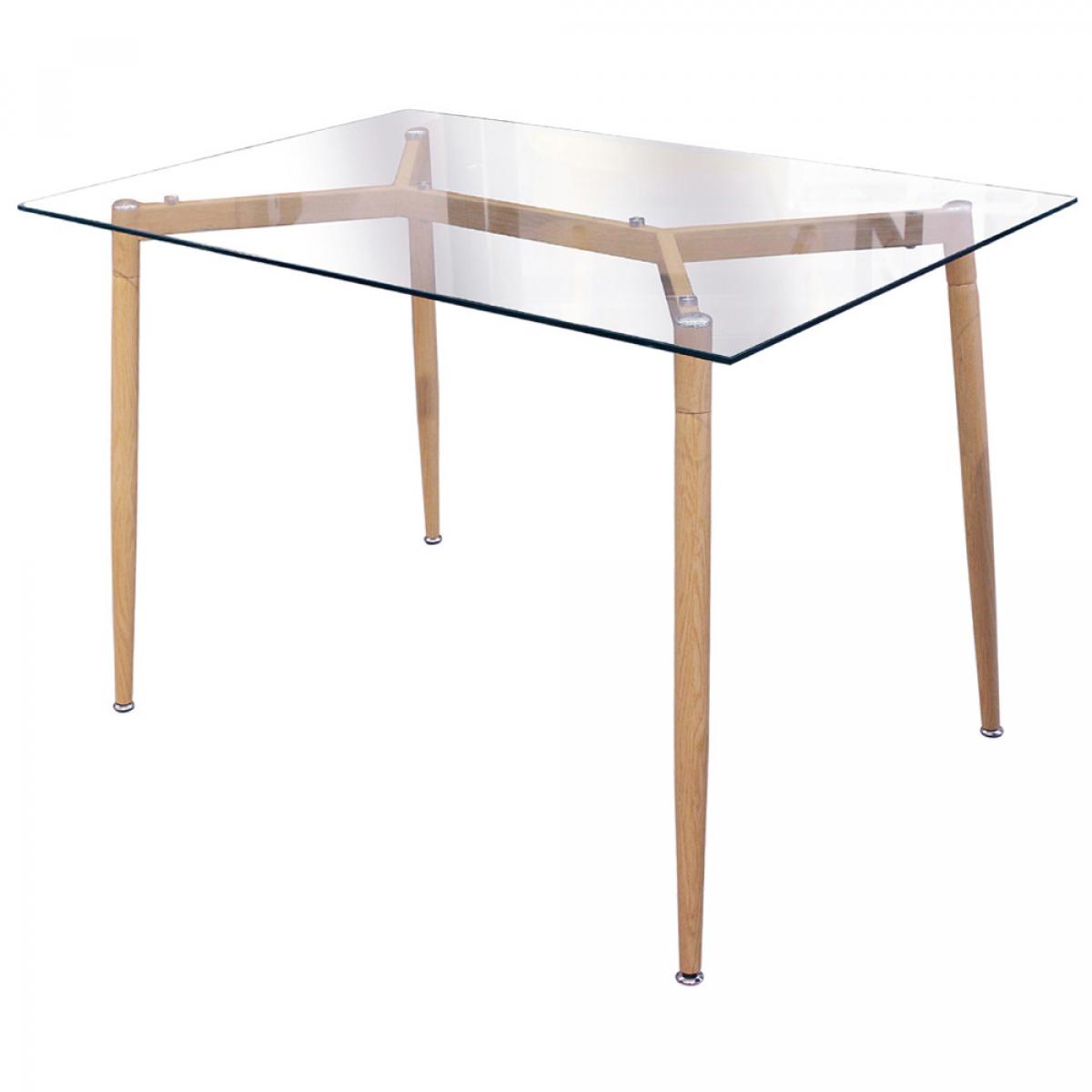 Mesa cristal 75x115 cm metal 