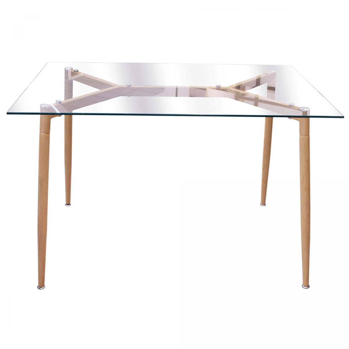 Mesa cristal 75x115 cm metal 