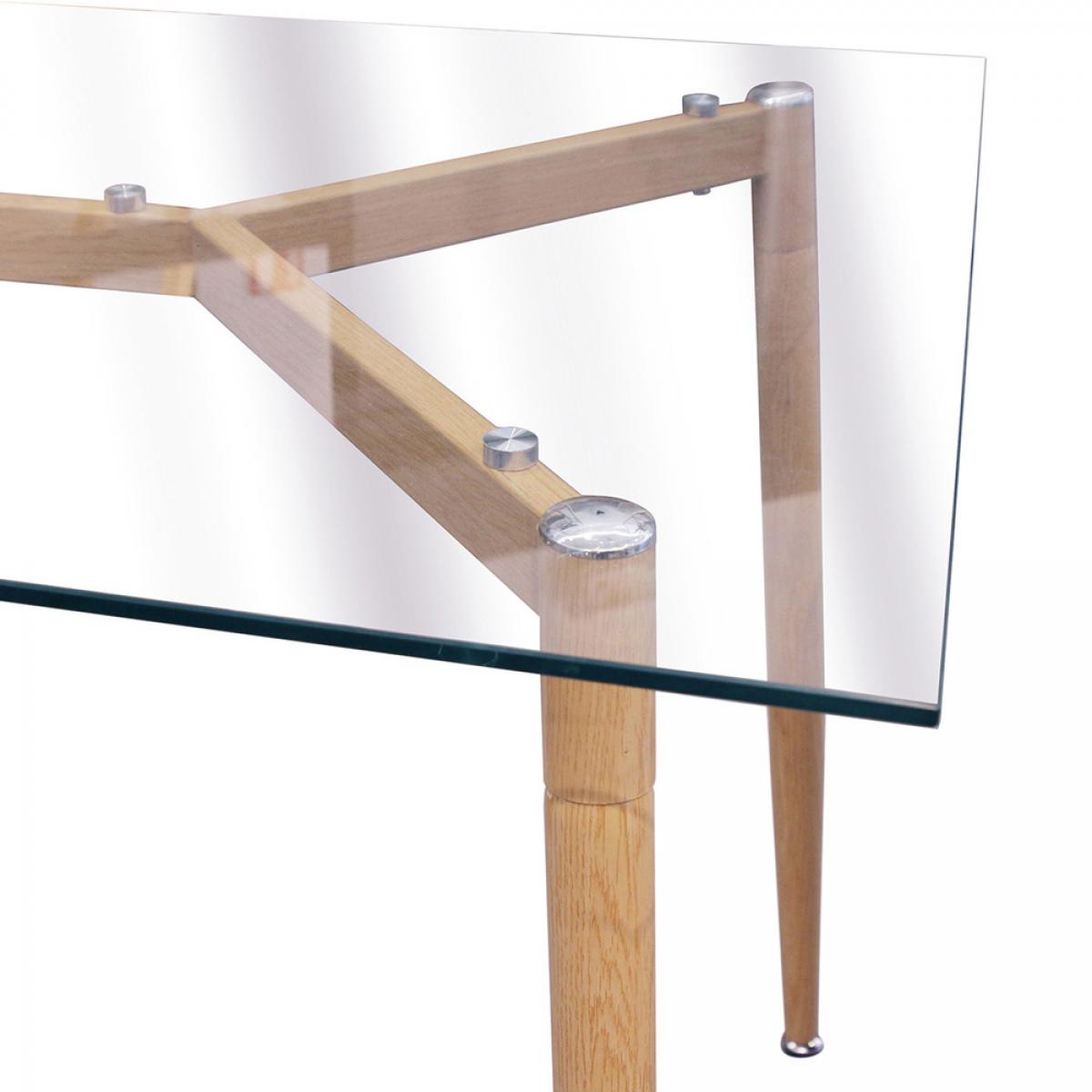 Mesa cristal 75x115 cm metal 