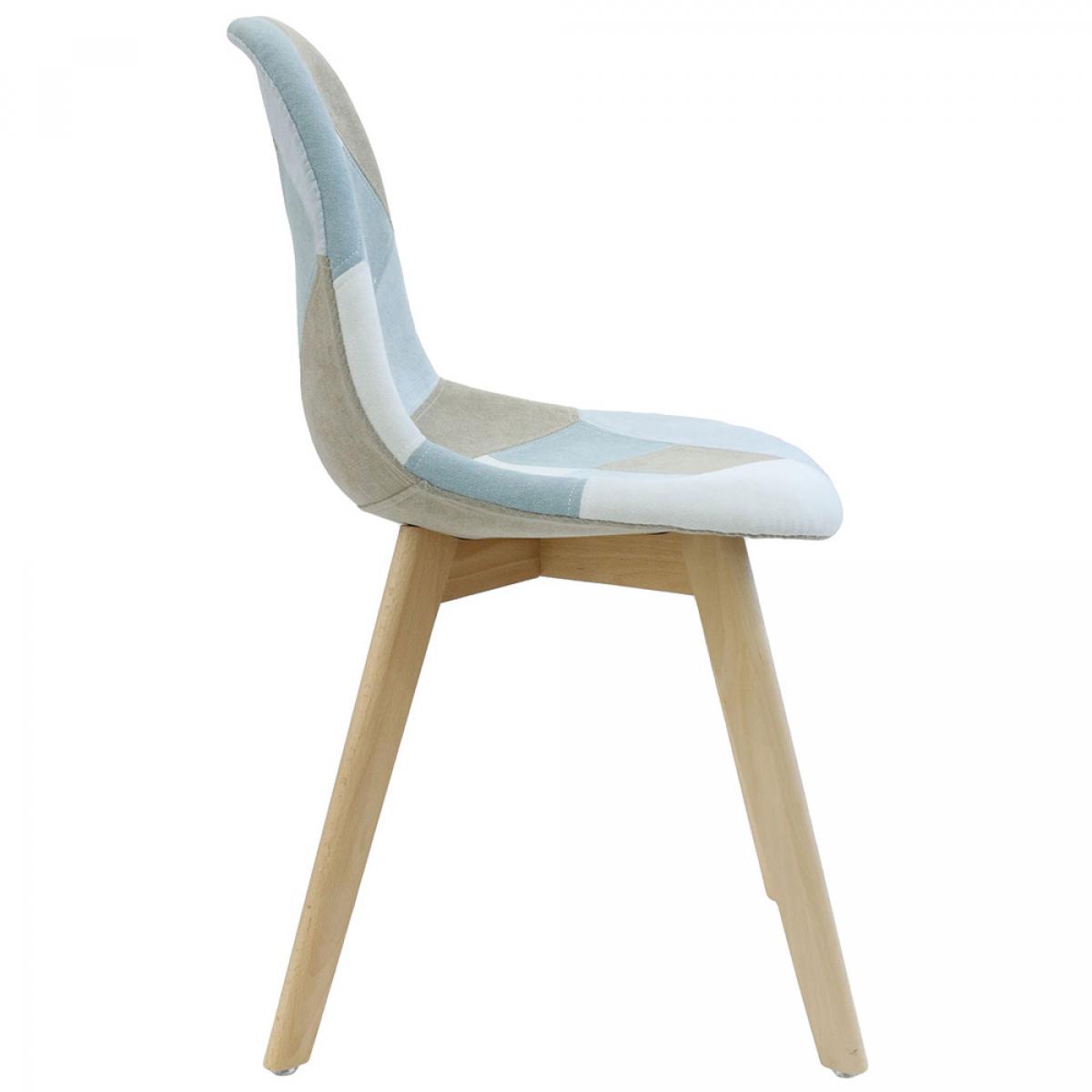 Set 2 sillas patchwork azul cielo