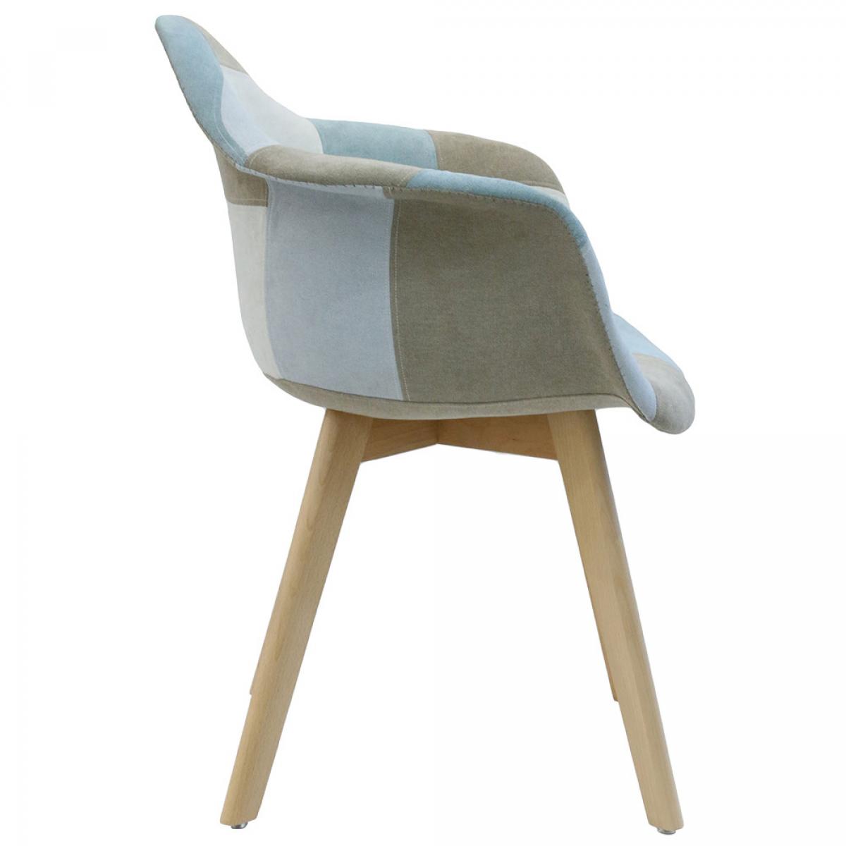 Set 2 sillas butaca patchw. azul ciel