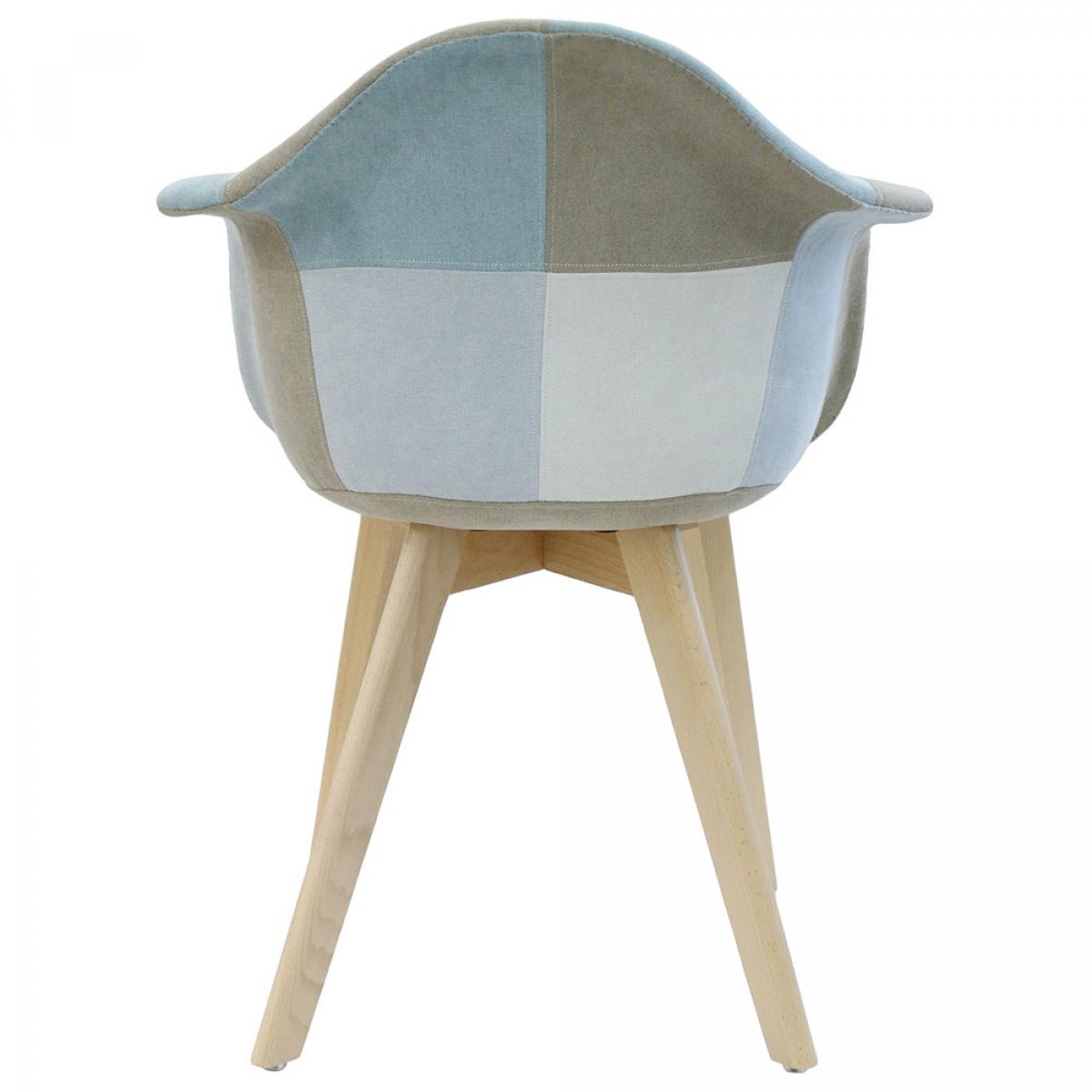 Set 2 sillas butaca patchw. azul ciel