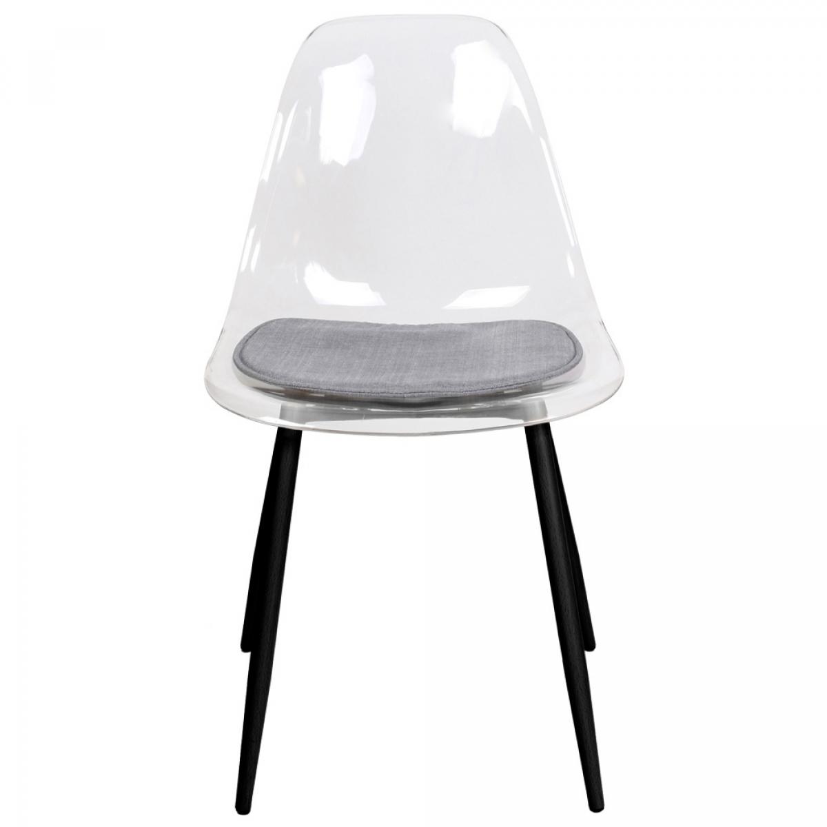 Set 2 sillas transparente patas metal