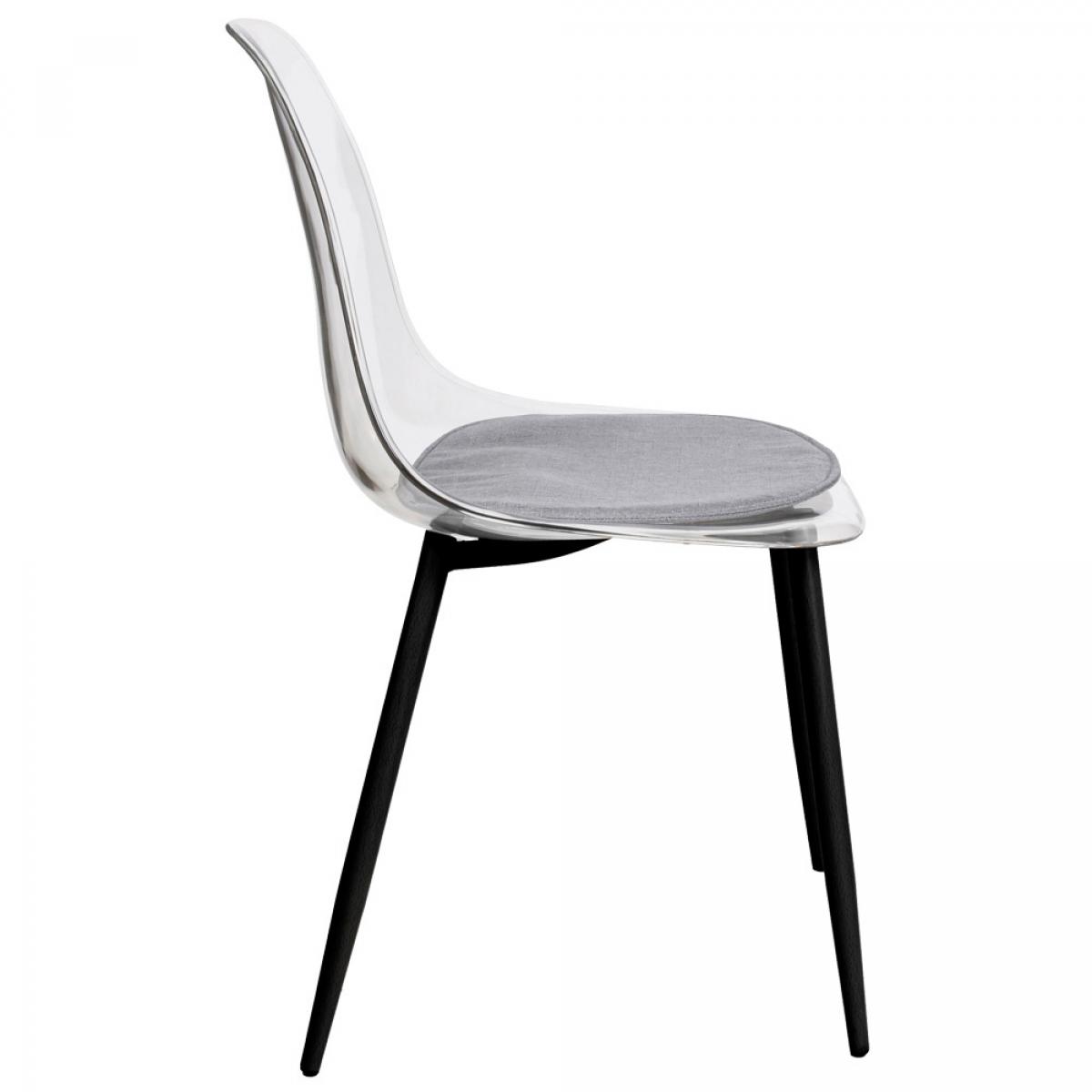 Set 2 sillas transparente patas metal