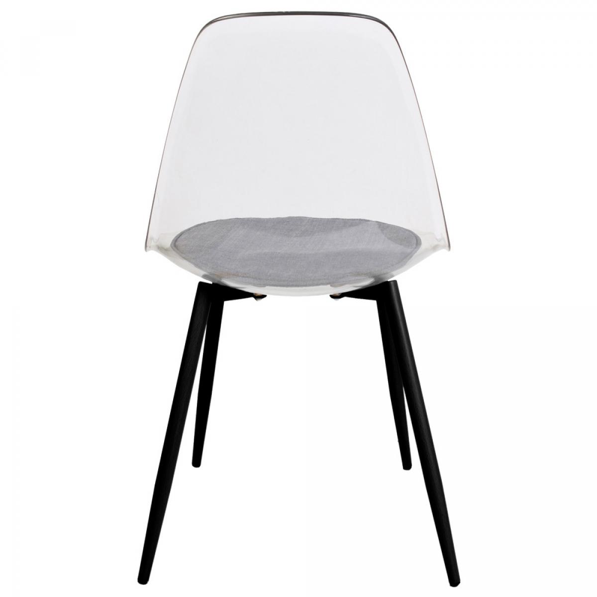 Set 2 sillas transparente patas metal