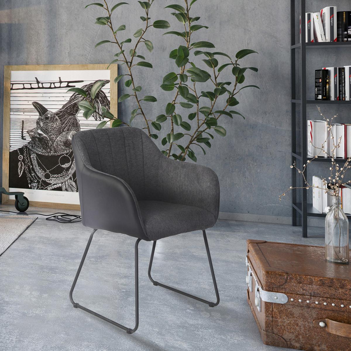 Set 2 butacas gris negra memphis