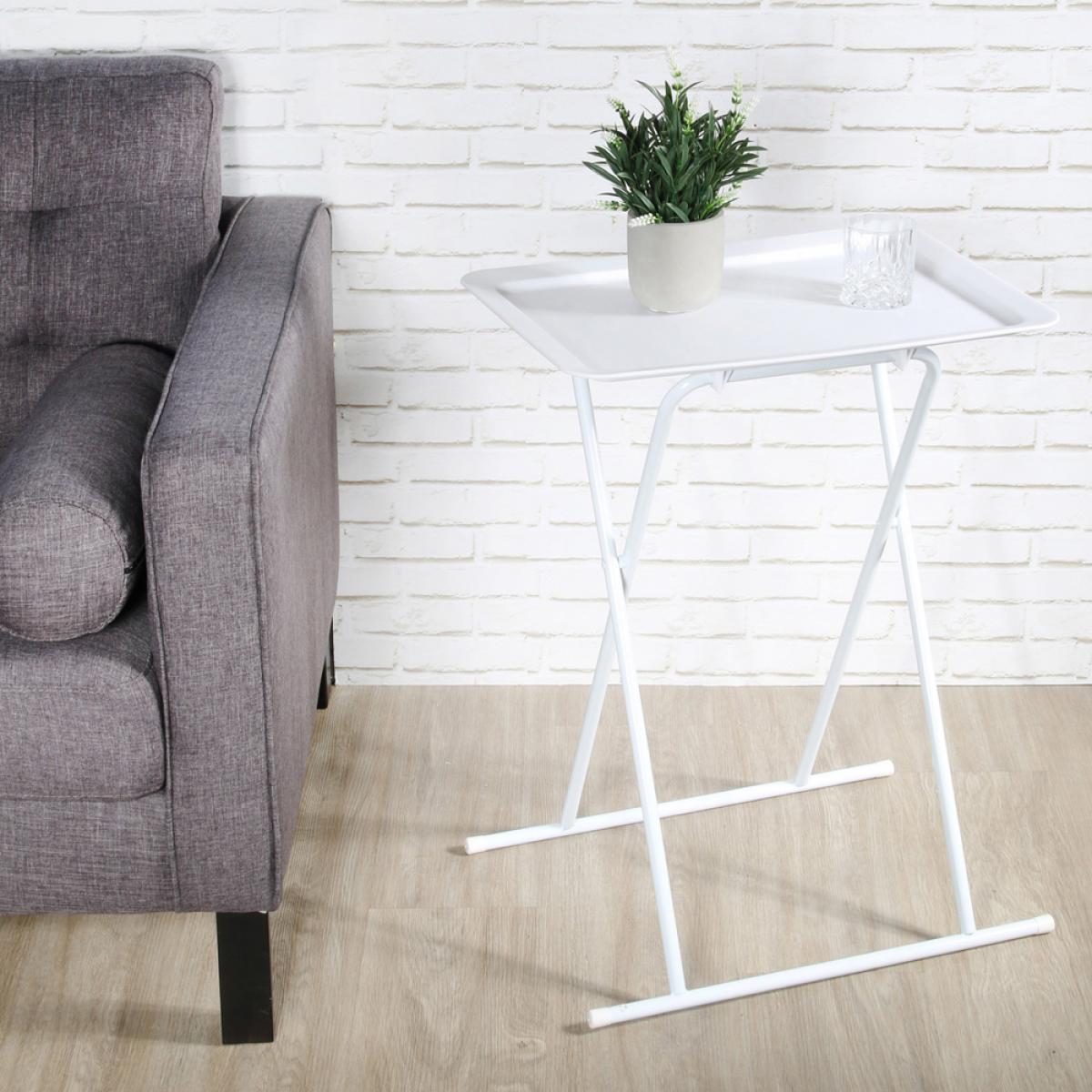 Mesa bandeja plegable blanca