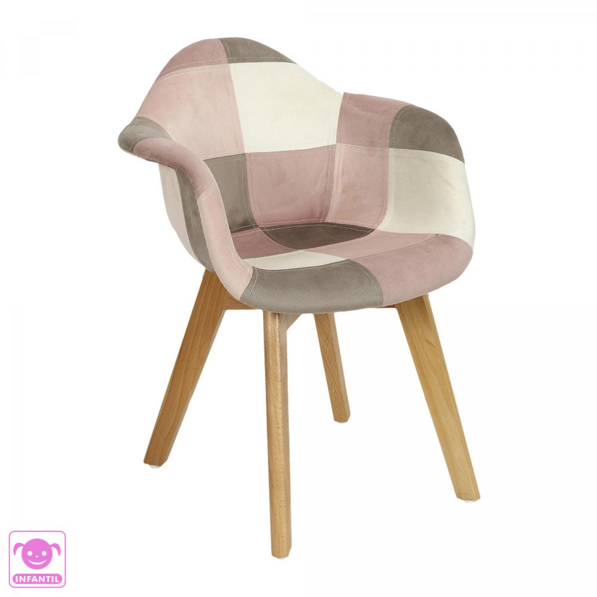 Set 2 butacas patchwork infantil rosa