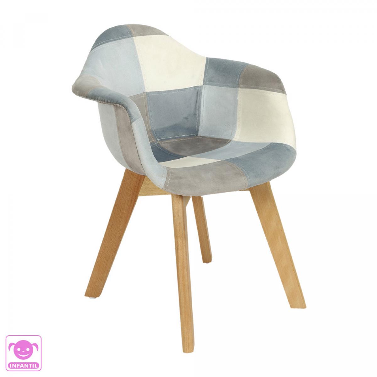 Set 2 butacas patchwork infantil azul