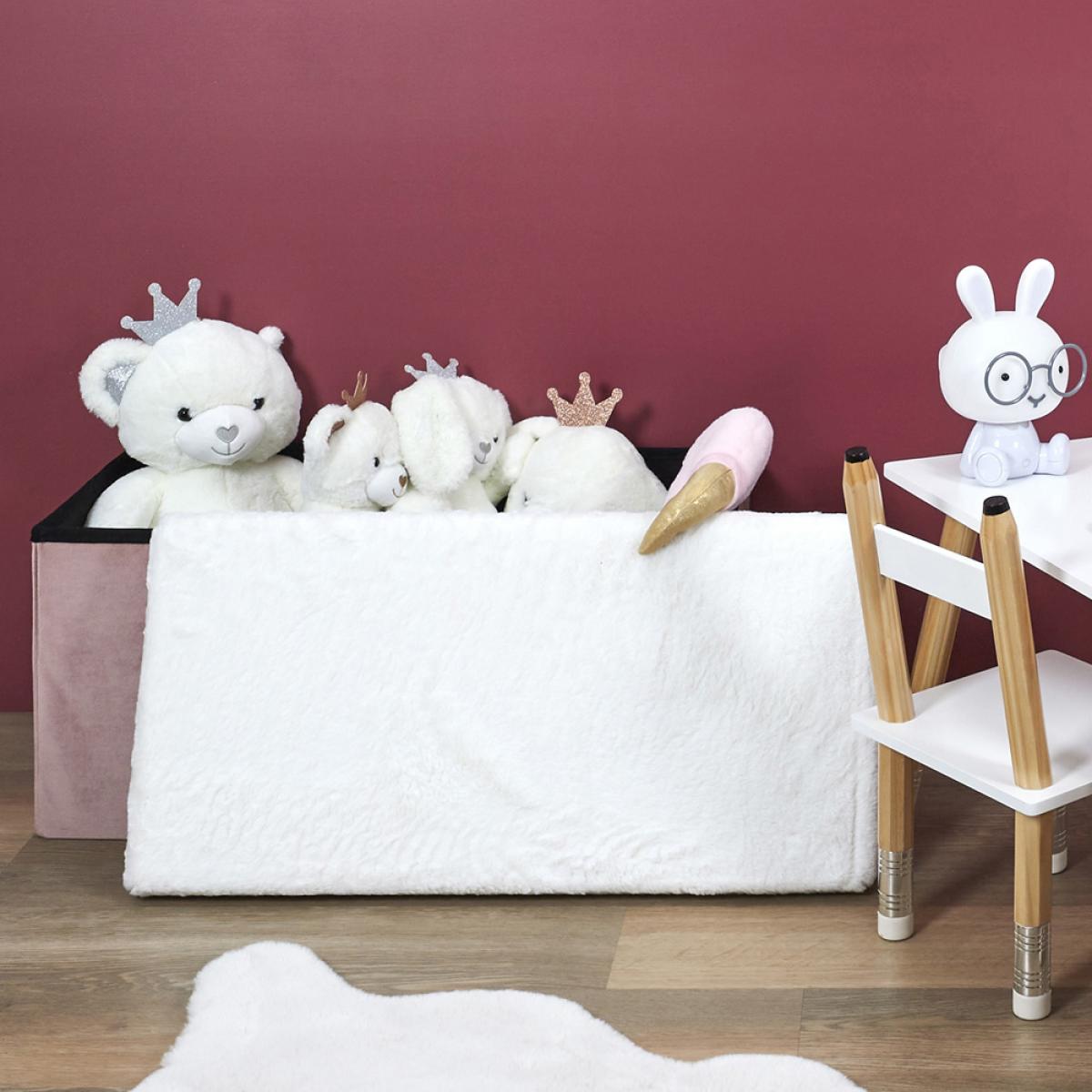 Banco puf plegable rosablanco