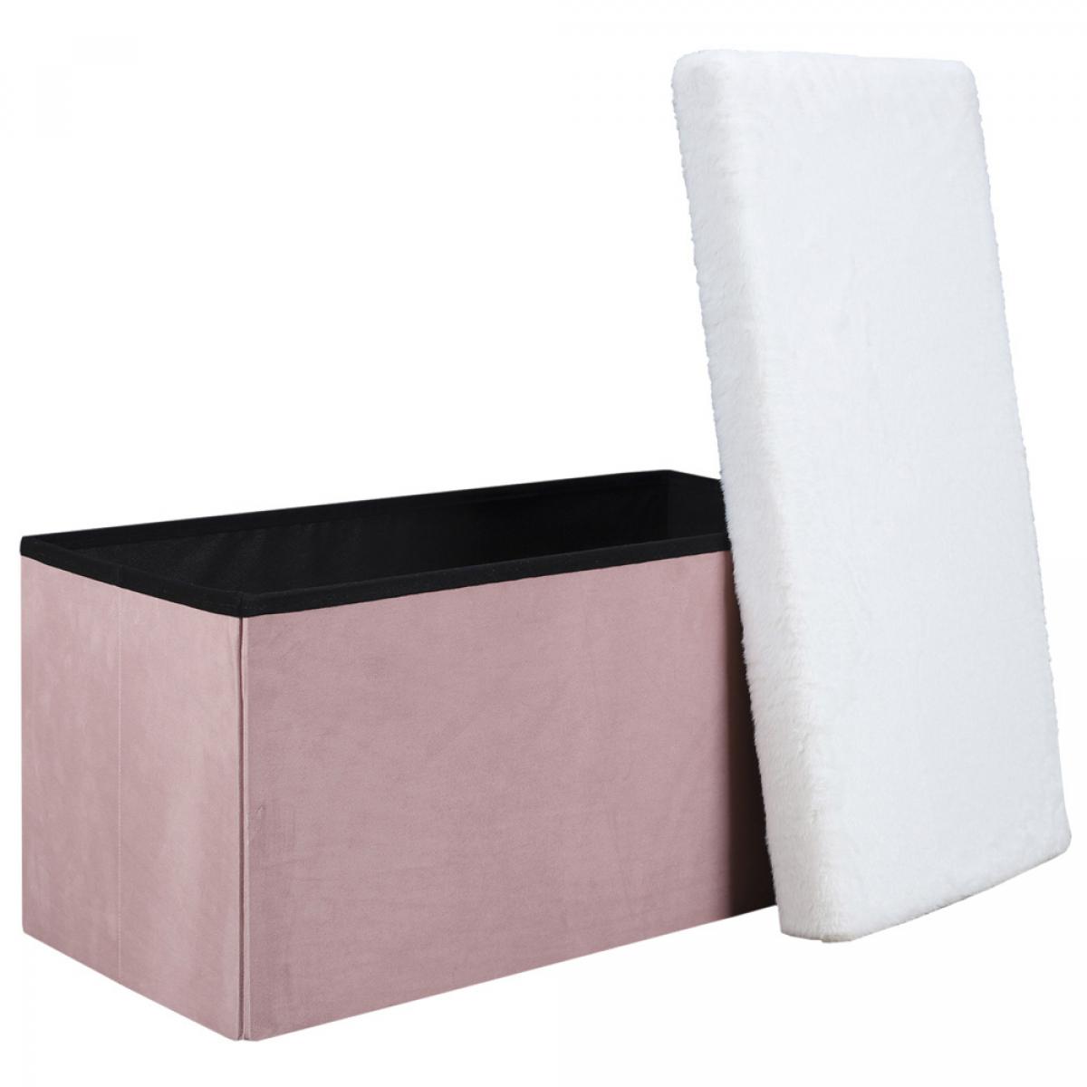 Banco puf plegable rosablanco