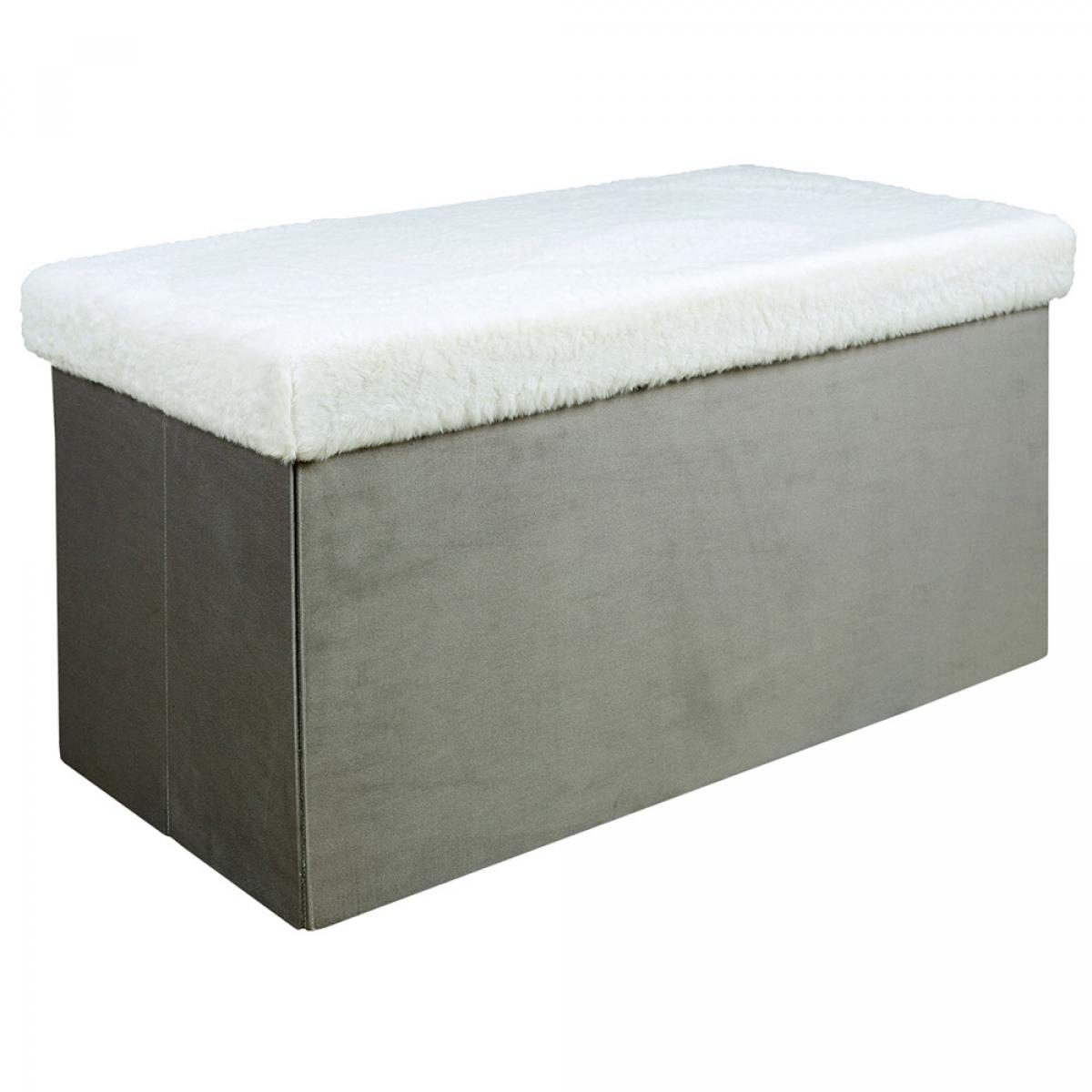 Banco puf plegable grisblanco