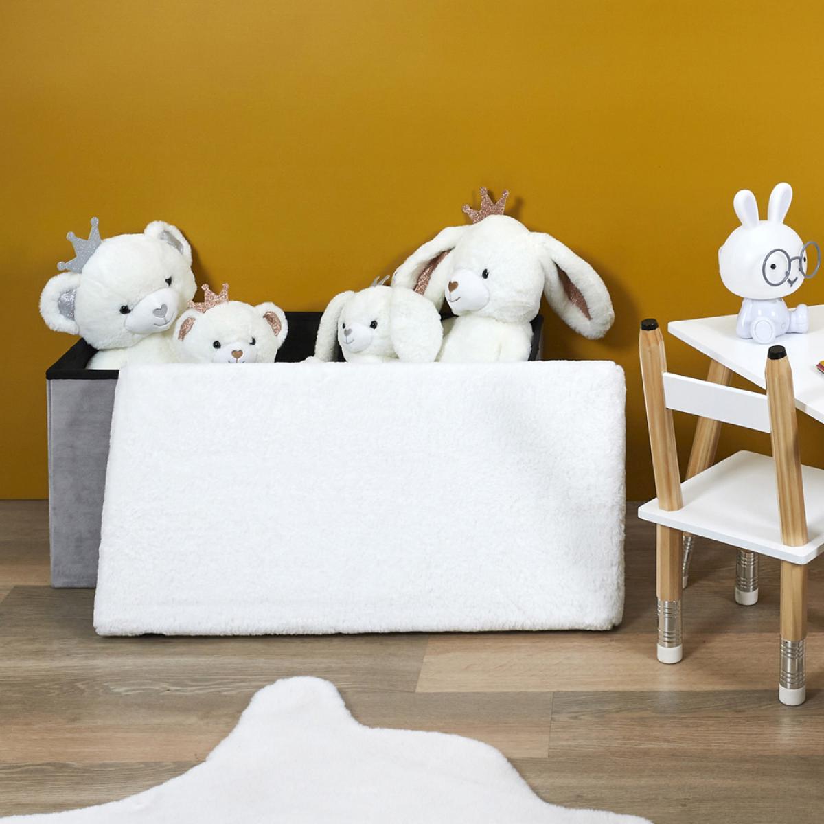 Banco puf plegable grisblanco