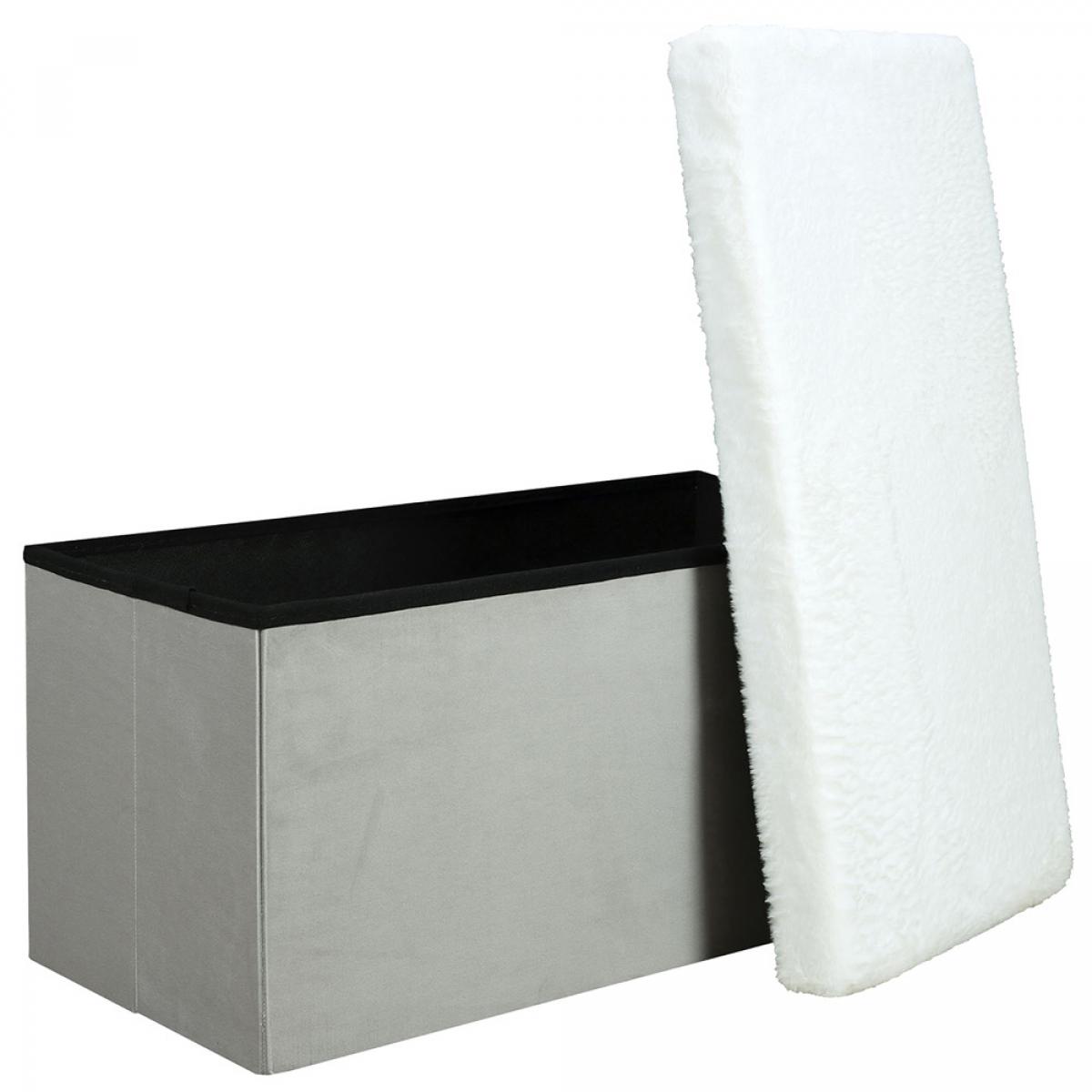 Banco puf plegable grisblanco