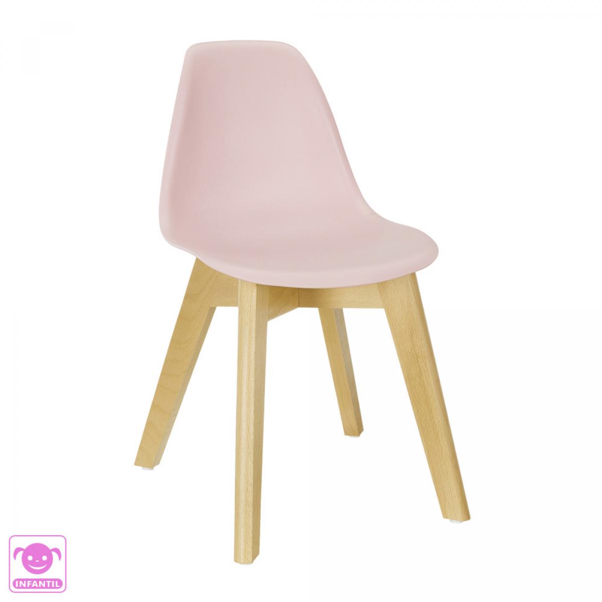 Set 2 sillas infantil rosa scandinava