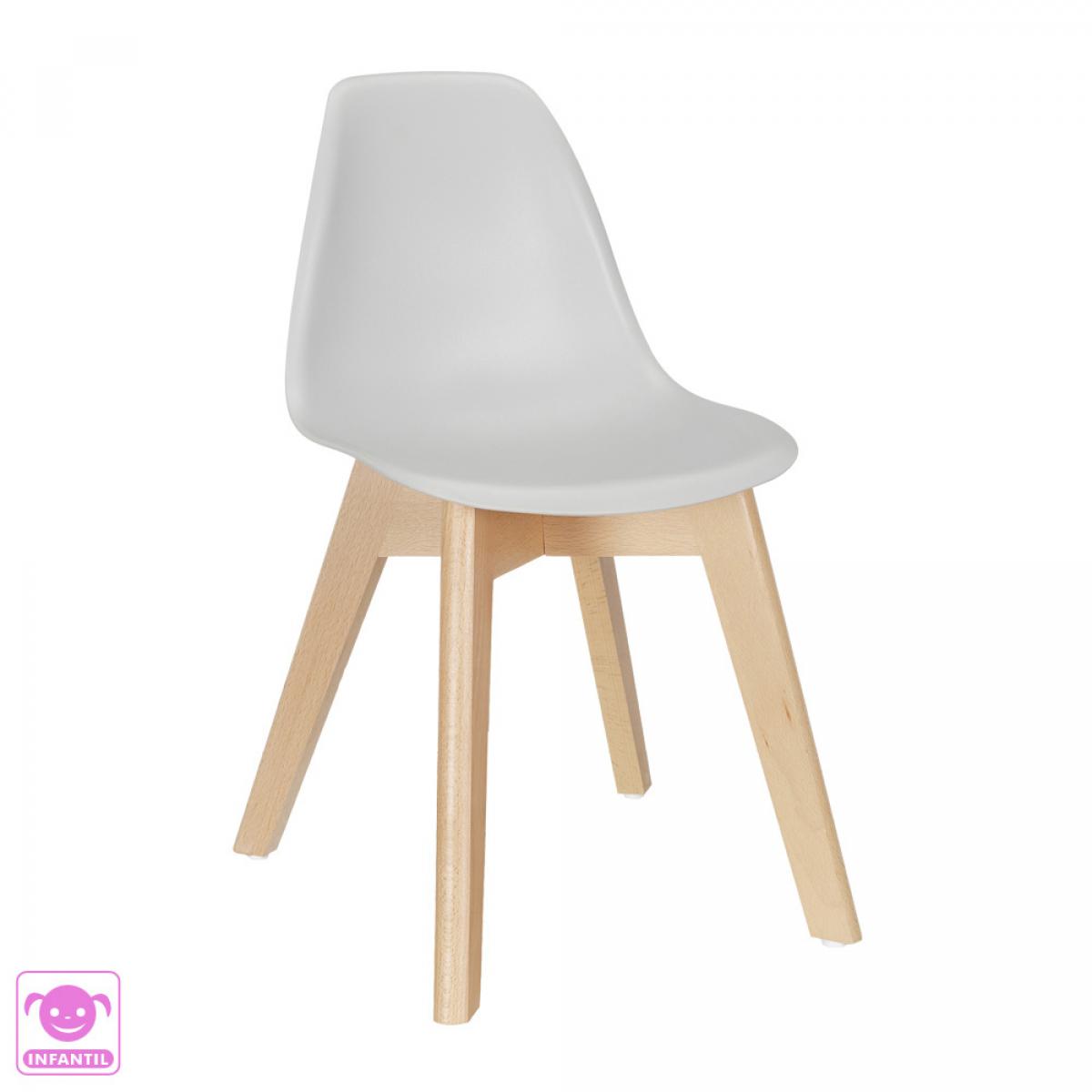 Set 2 sillas infantil gris claro scandinava