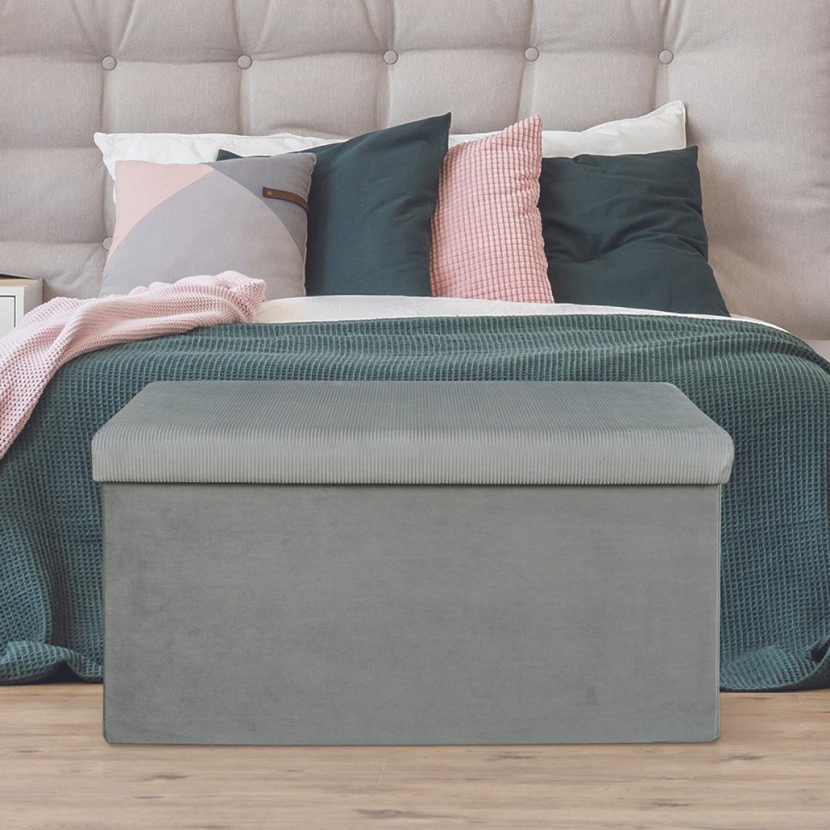 Banco puf plegable gris tercio