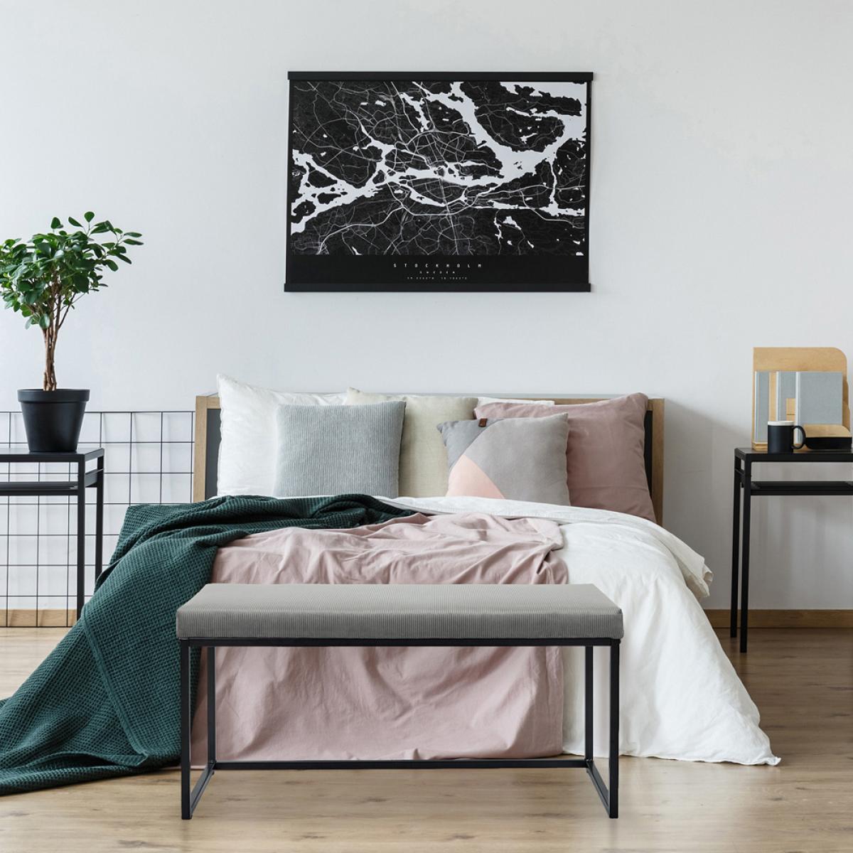 Banco 100x39 h.49 cm gris