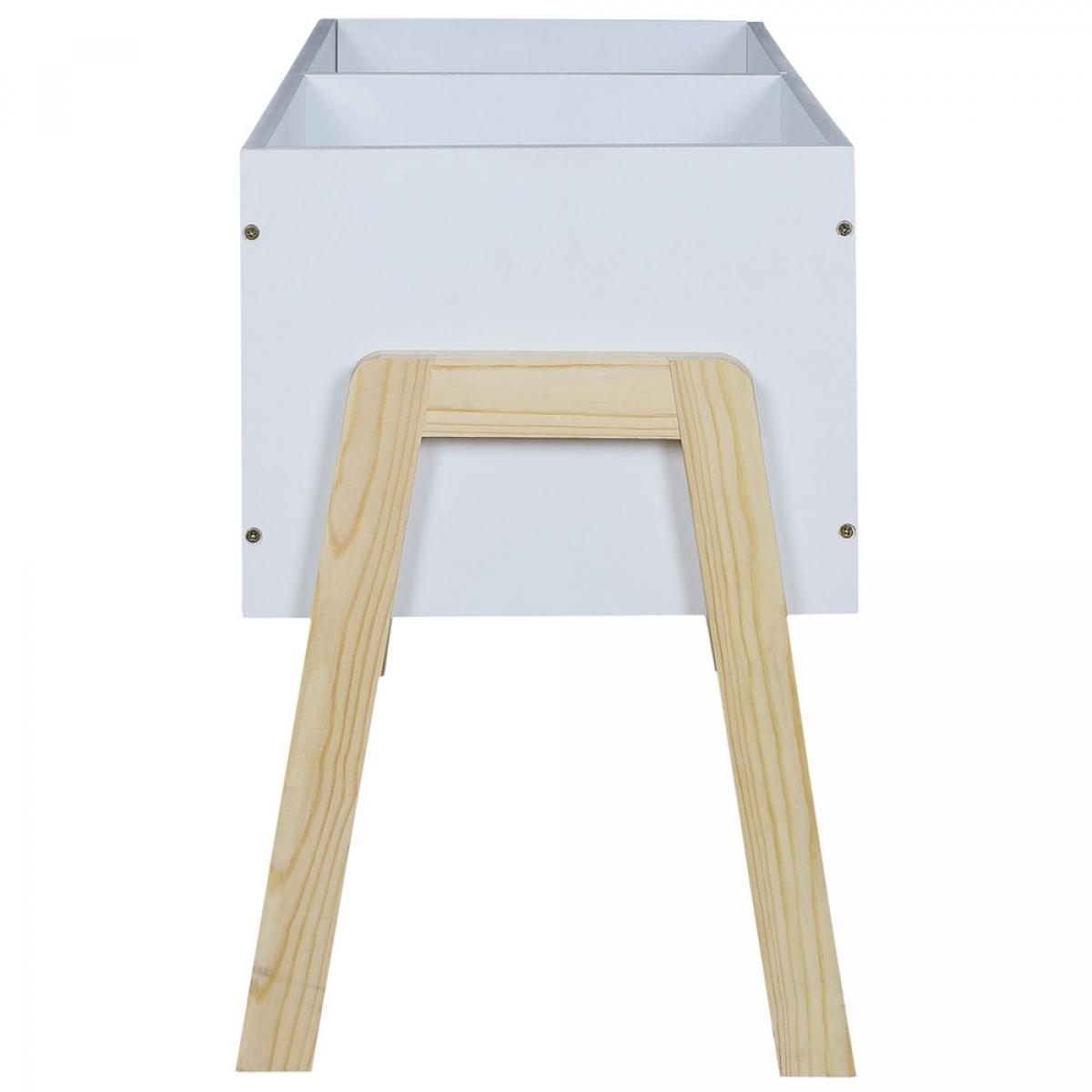 Cubo almacenar c2 compartime cajón para libros y juguetes. con 2 compartimentos. patas de madera. medidas: 60x30 cm; h.45 cm