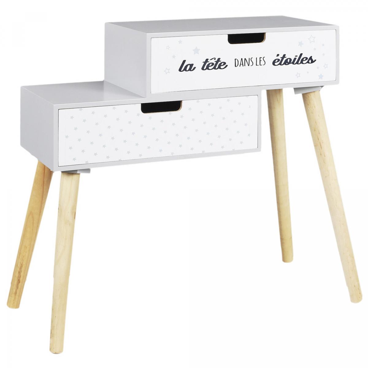 Mesita c2 cajones gris