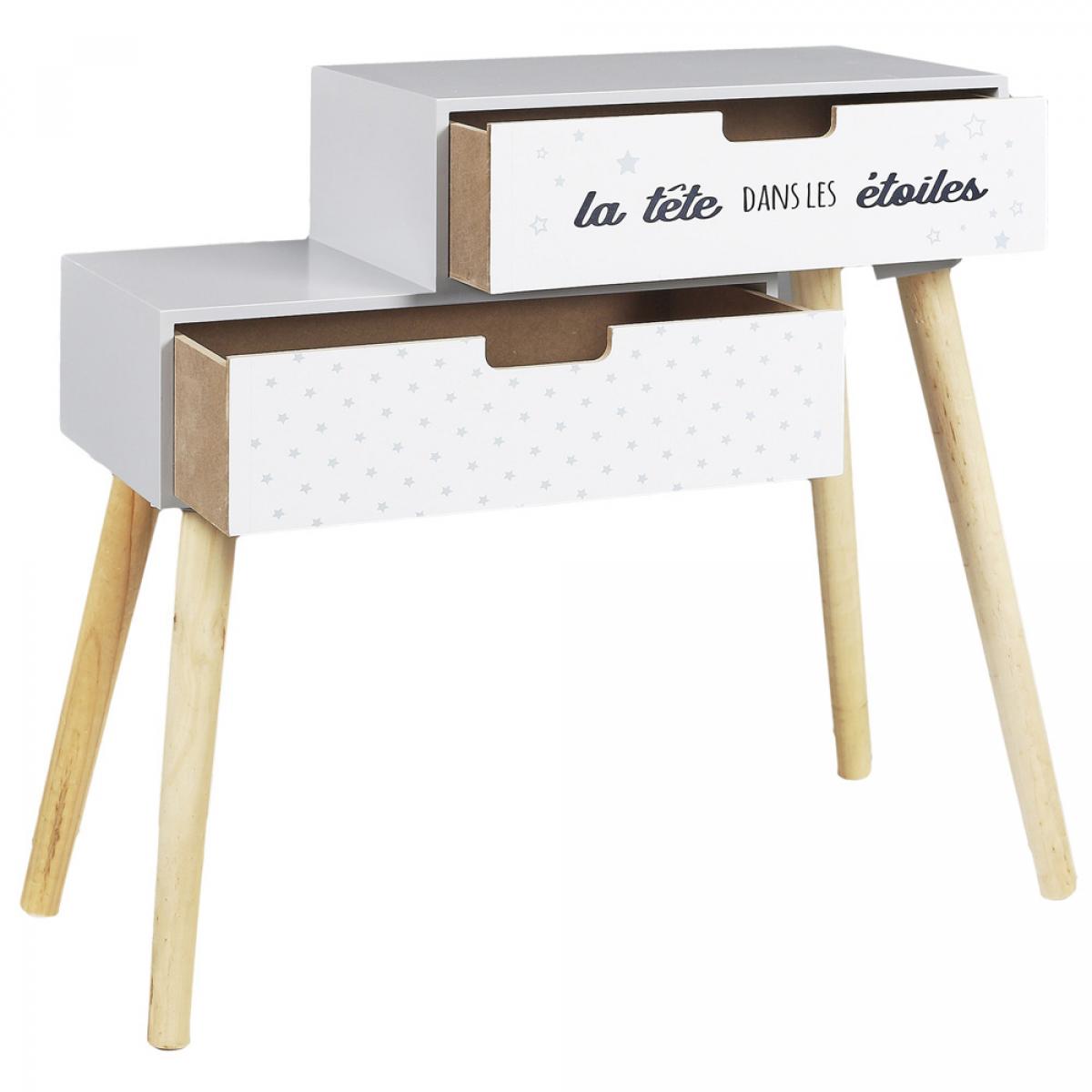 Mesita c2 cajones gris