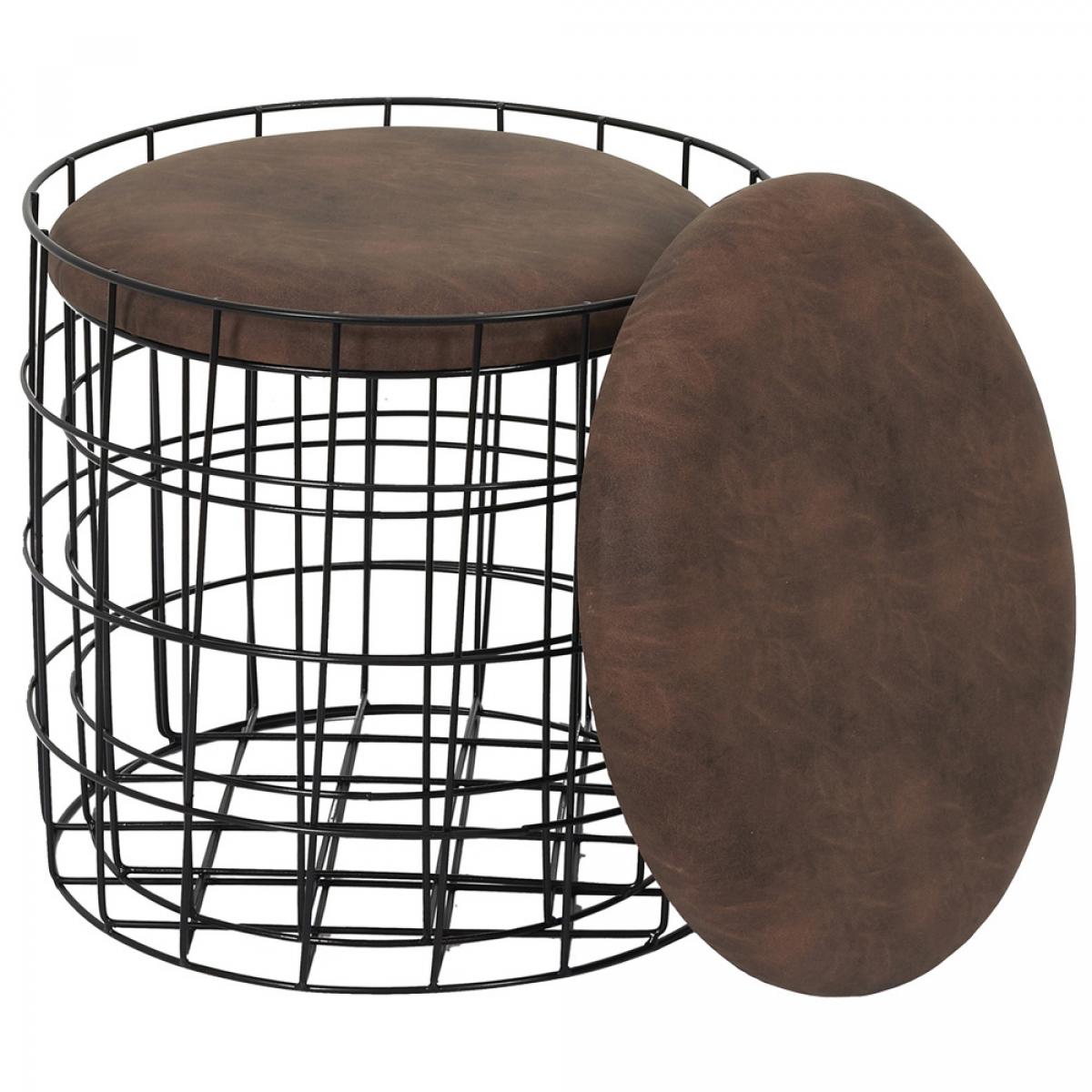 Jgo. 2 puf nido marrón