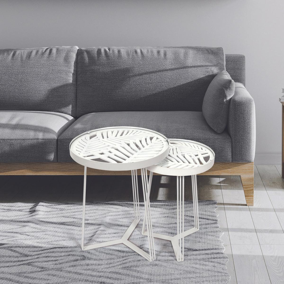 Jgo. 2 mesas nido blancas