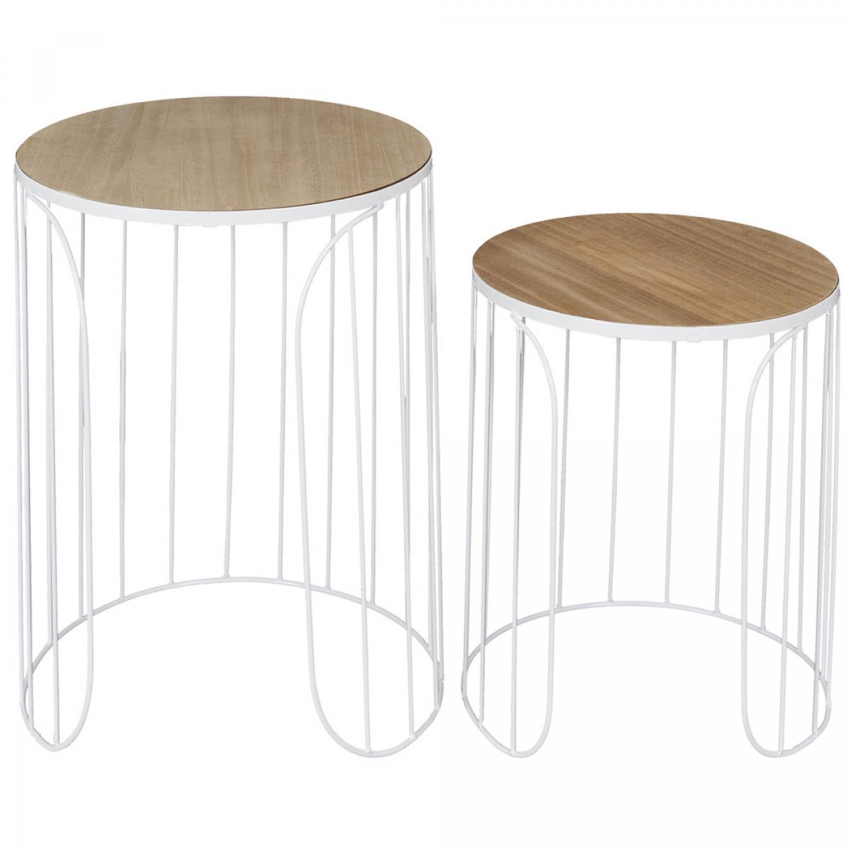 Jgo. 2 mesas nido varilla blan