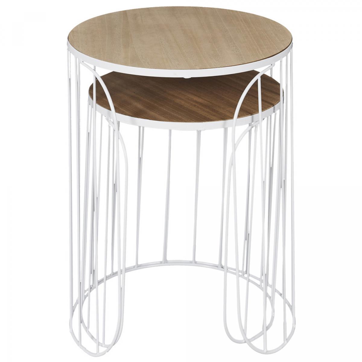 Jgo. 2 mesas nido varilla blan