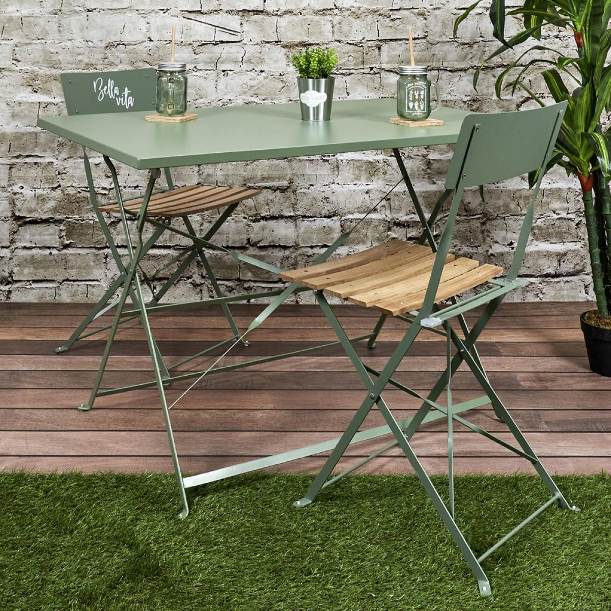 Set 2 sillas plegable verde bella vit