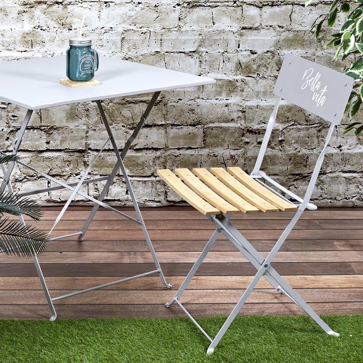 Set 2 sillas plegables taupe bella vit