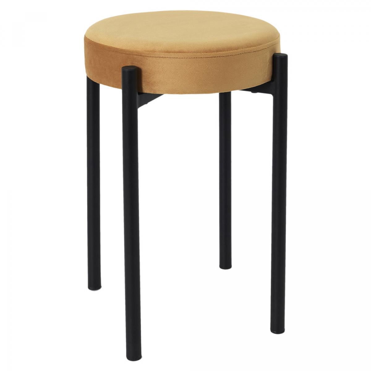 Set 4 taburetes terciopelo ocre