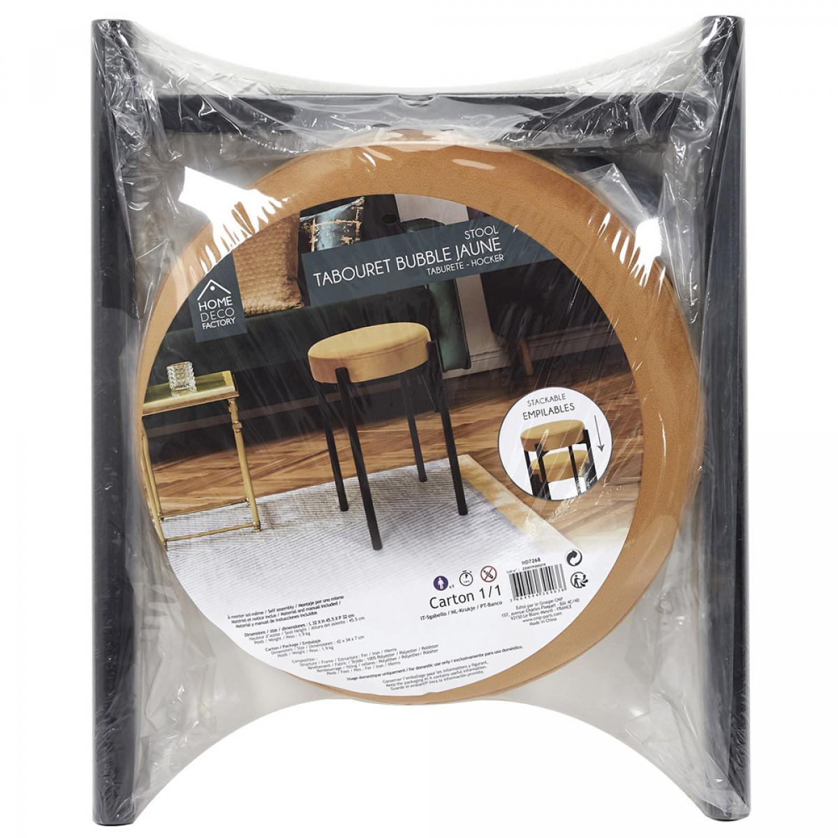 Set 4 taburetes terciopelo ocre