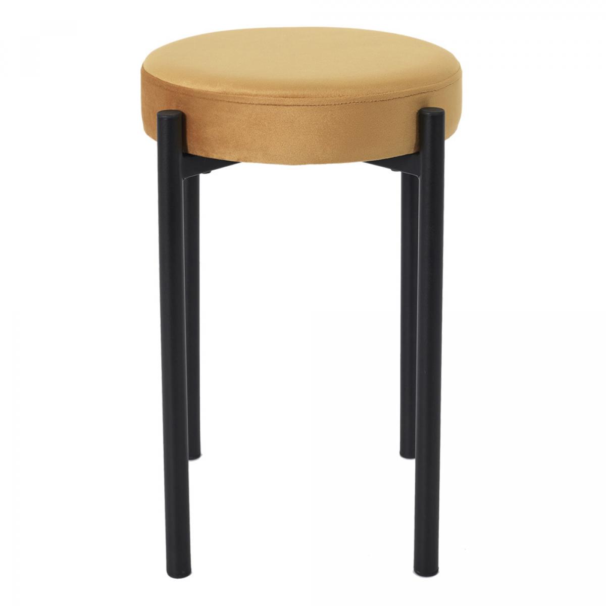 Set 4 taburetes terciopelo ocre