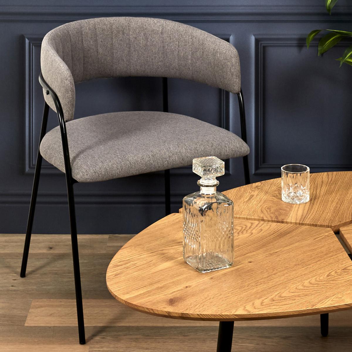 Set 2 sillas butaca gris liverpool