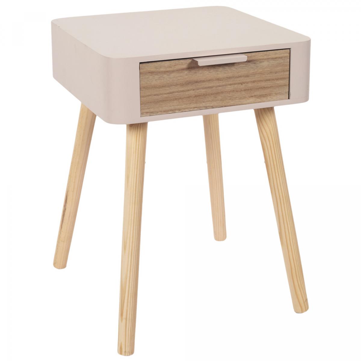 Mesita de noche ccajón rosa