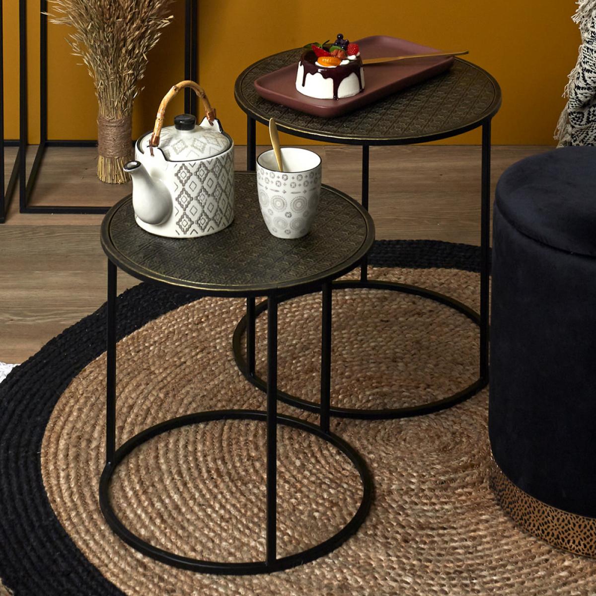 Set 2 mesas nido metal