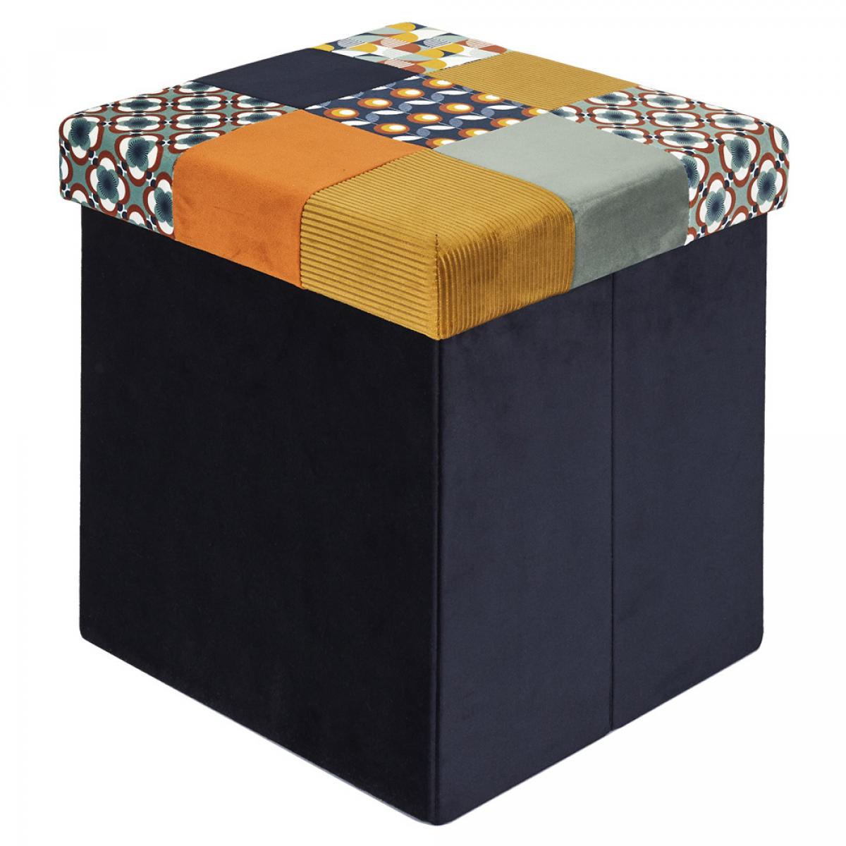 Caja puf plegable patchwork