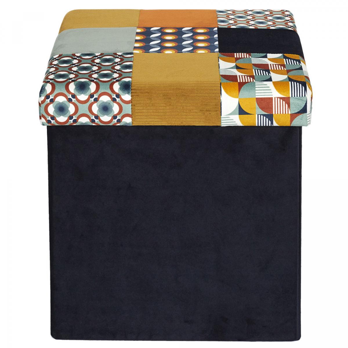 Caja puf plegable patchwork