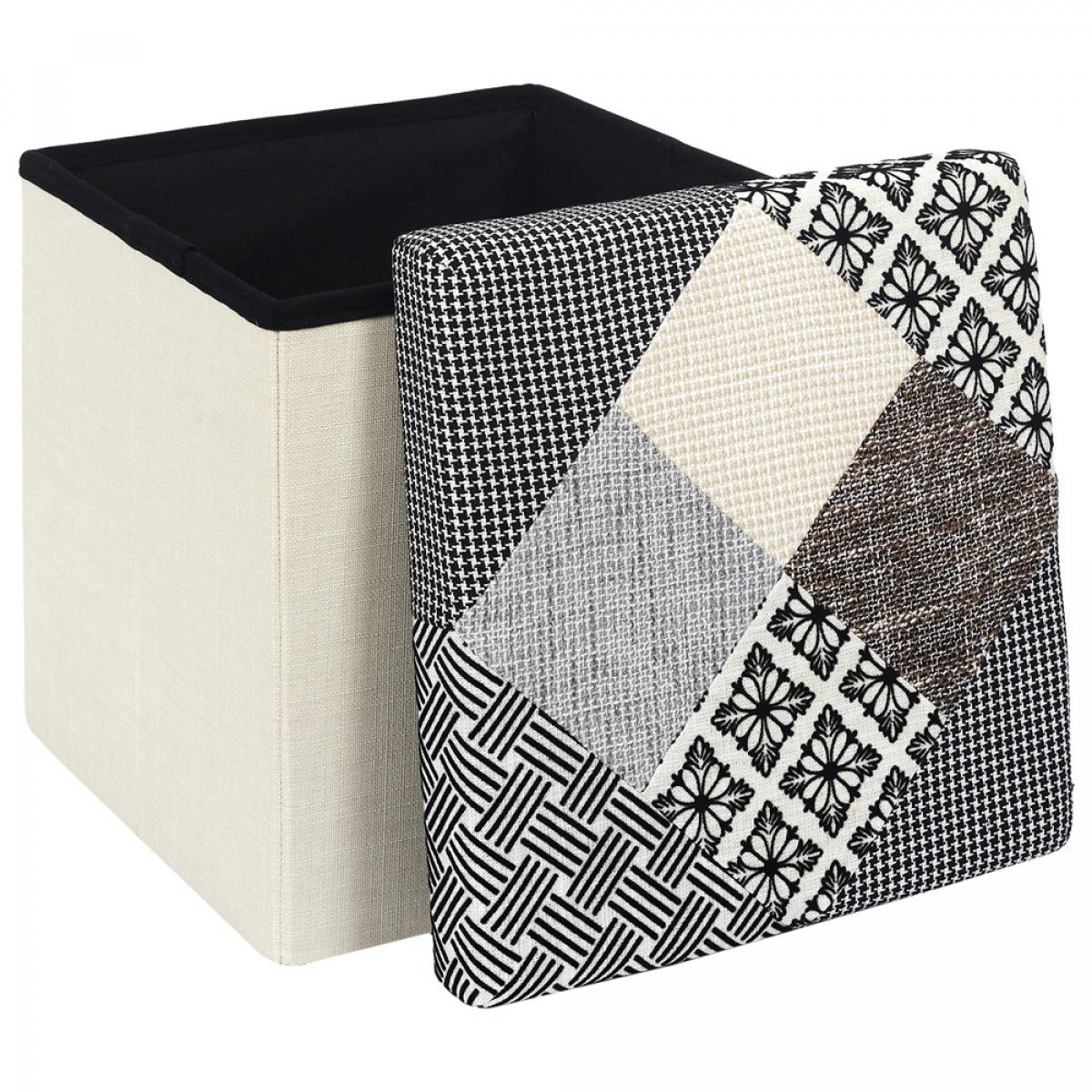 Caja puf plegable patchwork