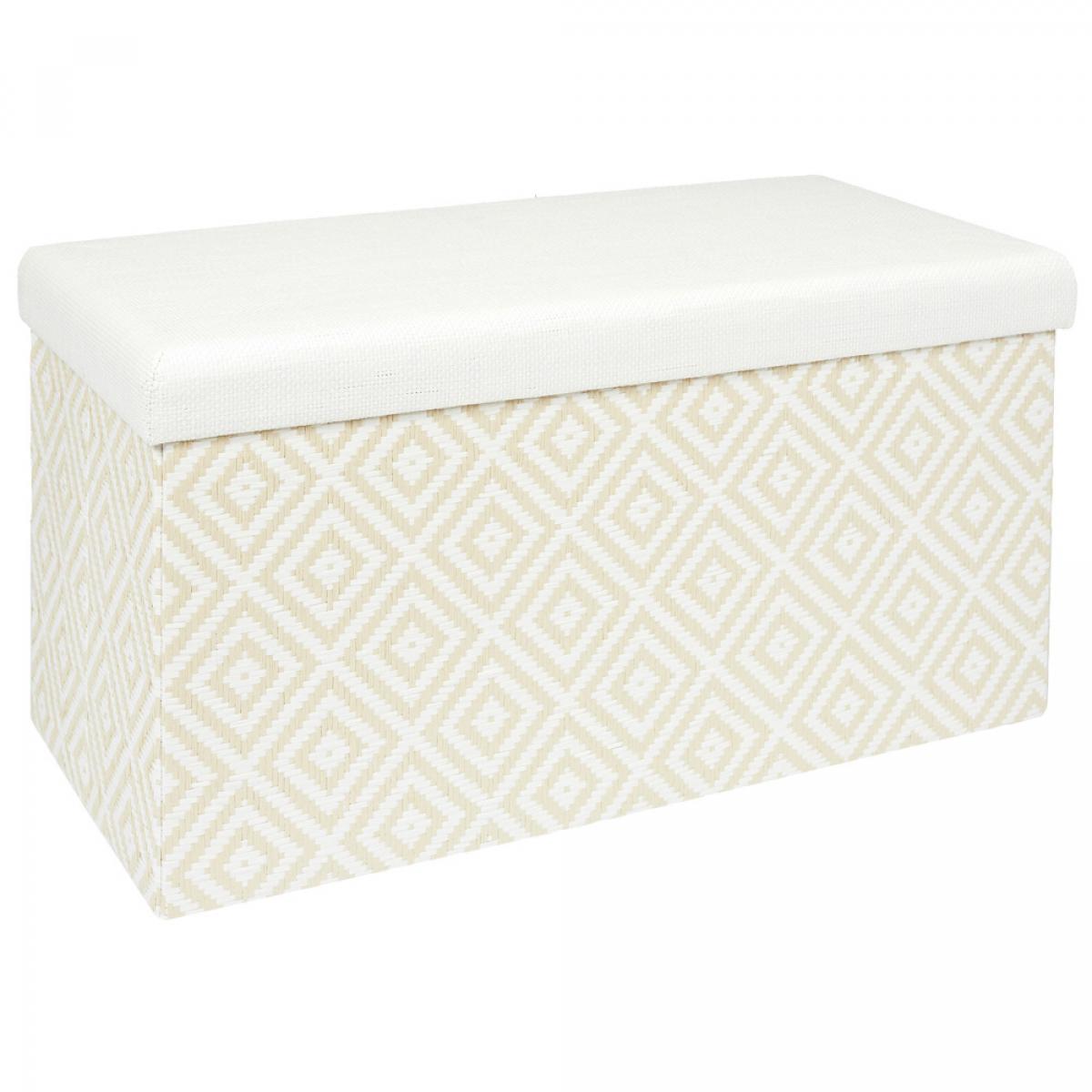 Banco puf pleg. trenzado blanc