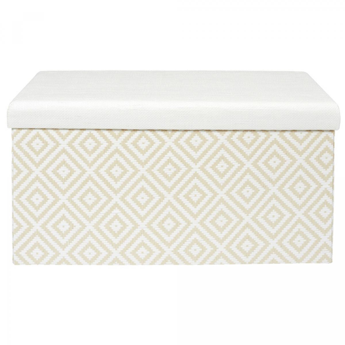 Banco puf pleg. trenzado blanc