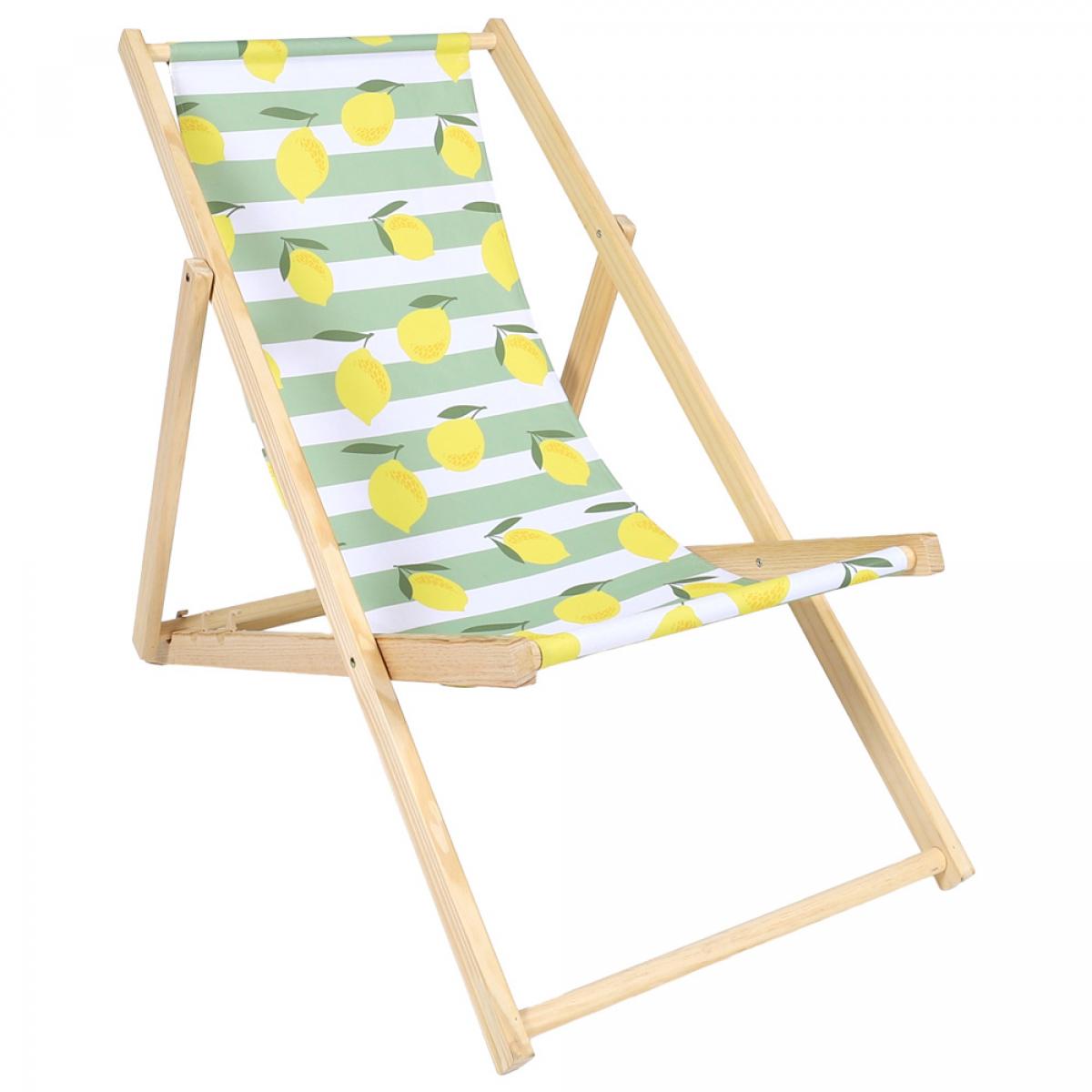 Set 2 tumbonas plegables limones madera