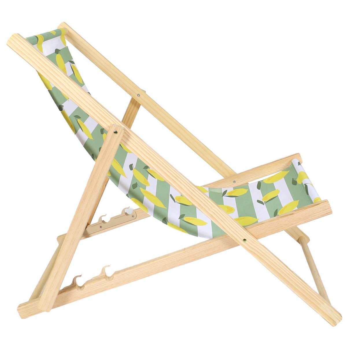 Set 2 tumbonas plegables limones madera