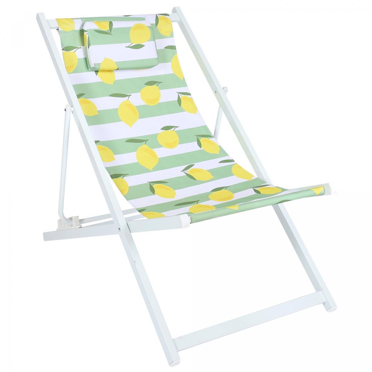 Set 4 tumbonas plegables limones metal
