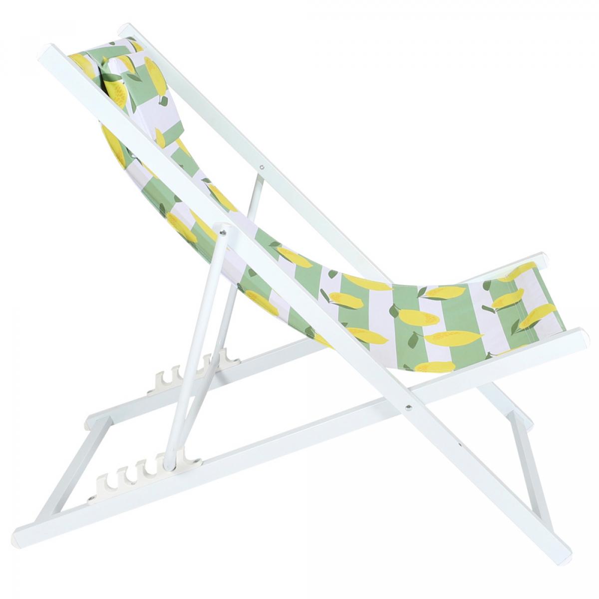 Set 4 tumbonas plegables limones metal